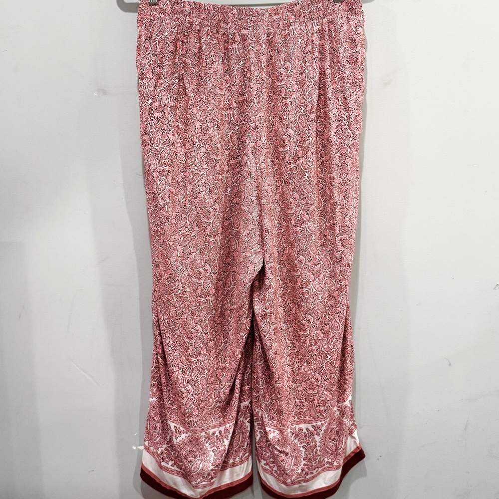 J. Jill Pink Paisley Wide Leg Crop Pants with Pockets NWOT - Picture 7 of 13